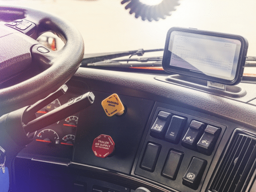 interior semi- truck with logging device