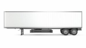 parked white semi trailer