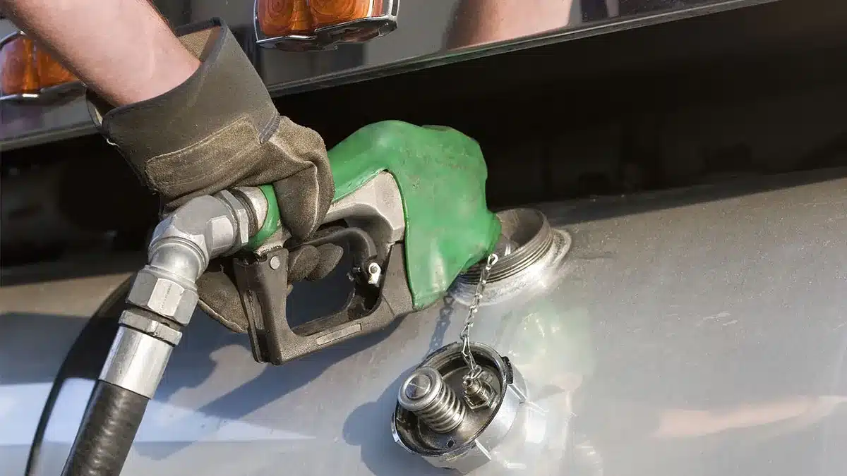 pumping fuel into a truck