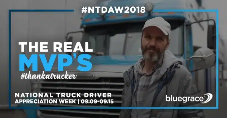 National Truck Driver Appreciation Week 2018 banner: "The Real MVP's #thankatrucker 09.09-09.15.