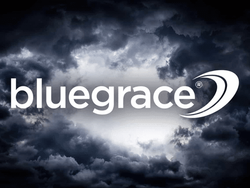 bluegrace logo dark storm clouds