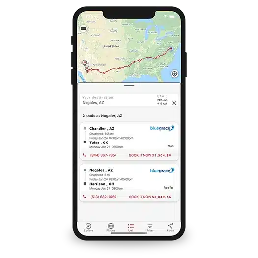 smartphone with blueship tracking on it