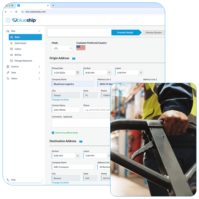 bluegrace blueship screens square hand pallet jack