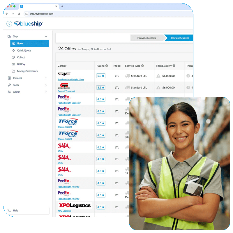 bluegrace blueship screens square woman smile arms crossed