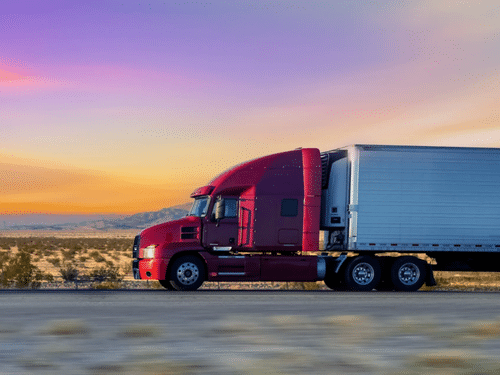 red semi truck