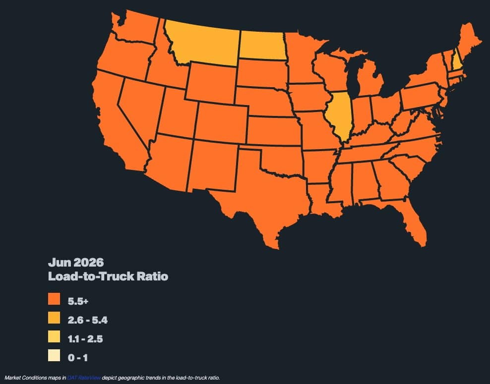 Van Load-to-Truck Ratio Map