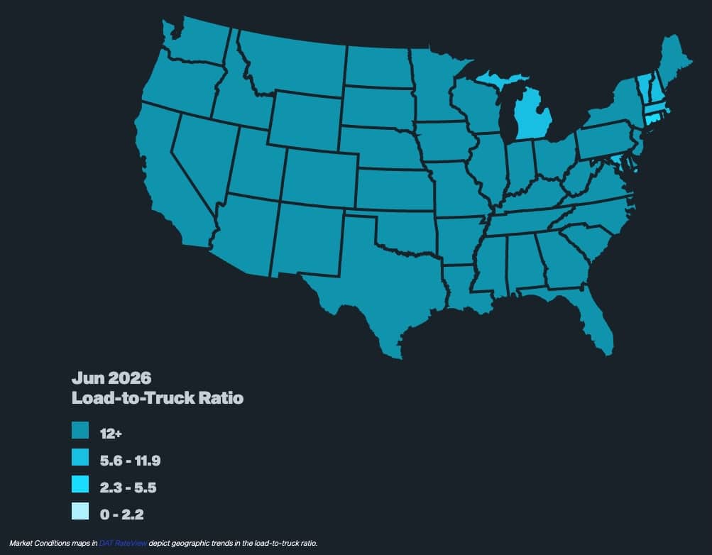 Reefer Load-to-Truck Ratio Map