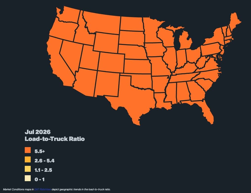Van Load-to-Truck Ratio Map