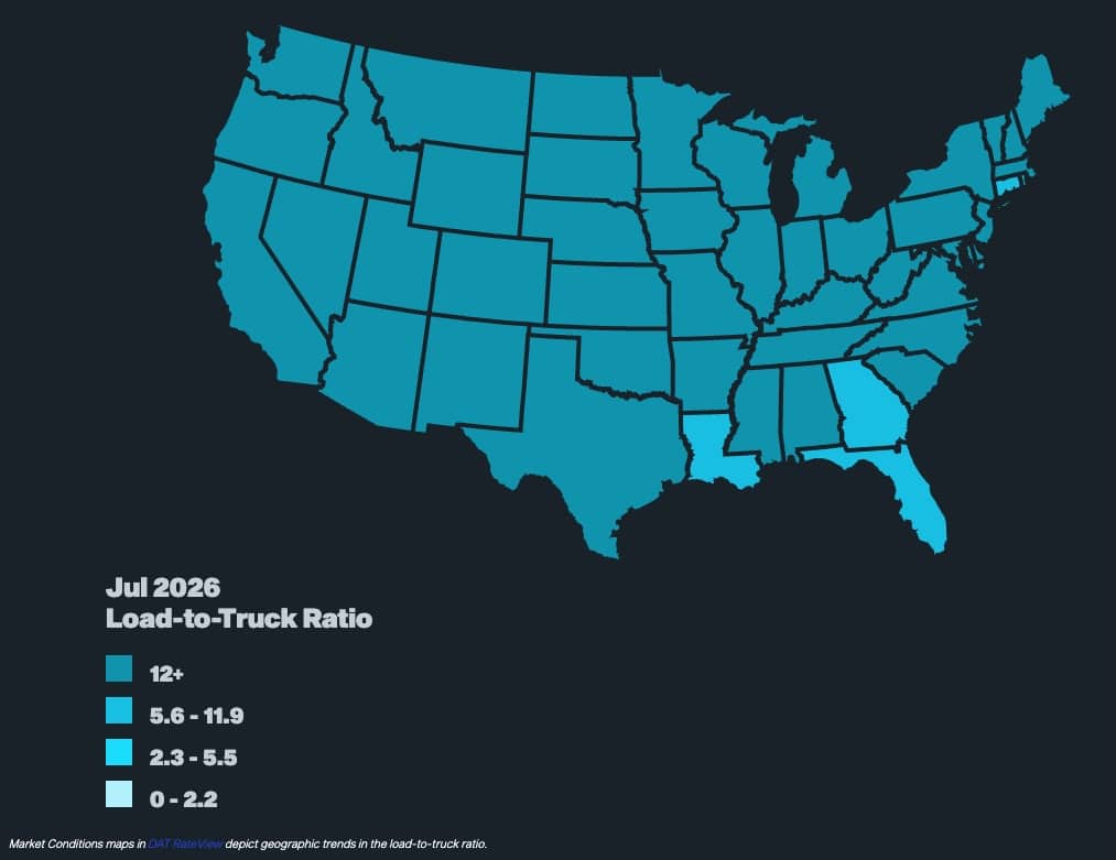 Reefer Load-to-Truck Ratio Map